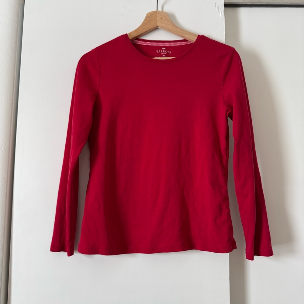 Talbots Bold Red Long Sleeve Tee